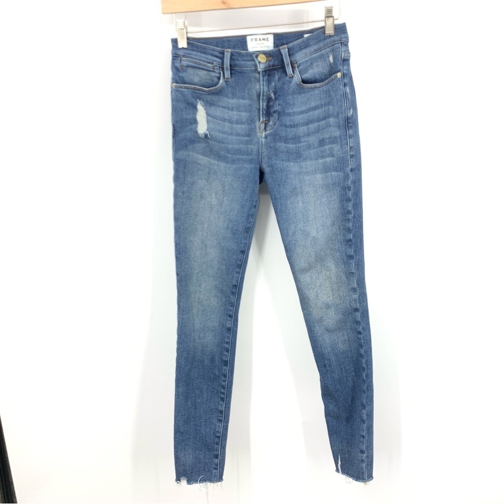 Frame Jeans Women Size 26 Le High Skinny Slim Light Wash Denim Pants Stretch
